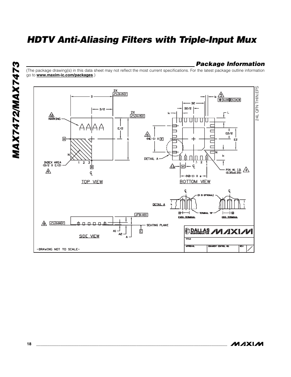 Package information | Rainbow Electronics MAX7473 User Manual | Page 18 / 19