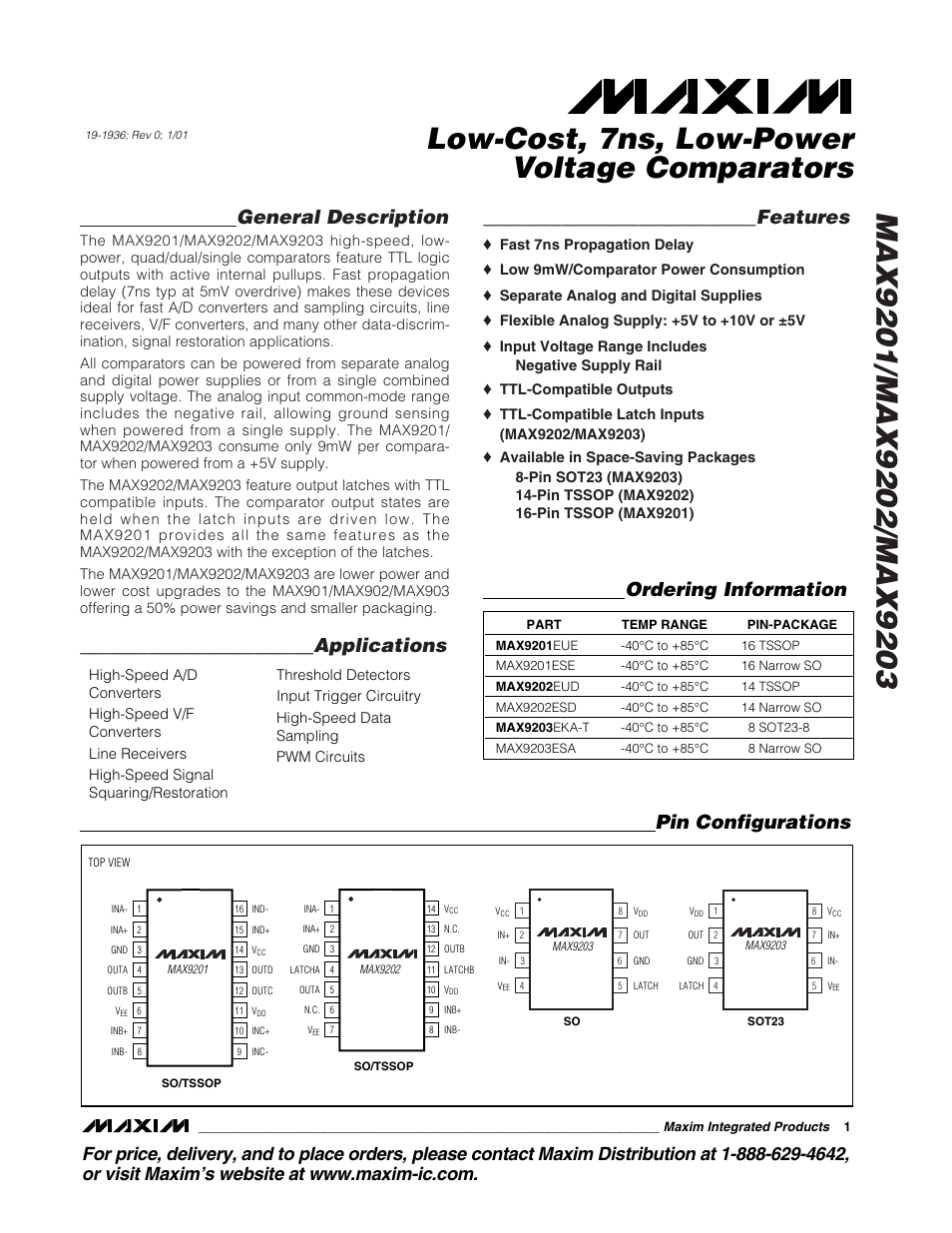 Rainbow Electronics MAX9203 User Manual | 8 pages