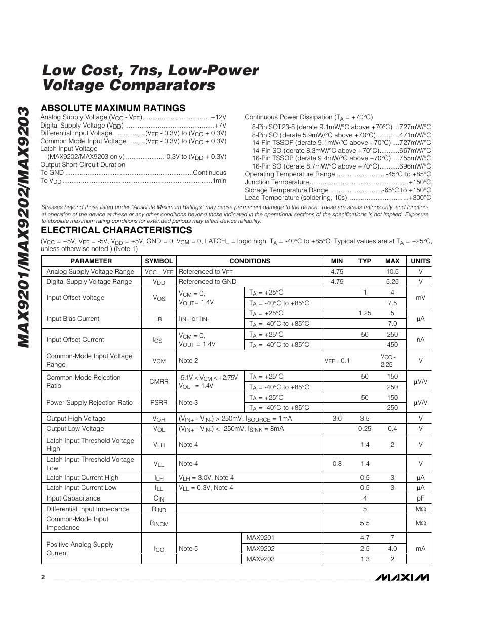 Rainbow Electronics MAX9203 User Manual | Page 2 / 8