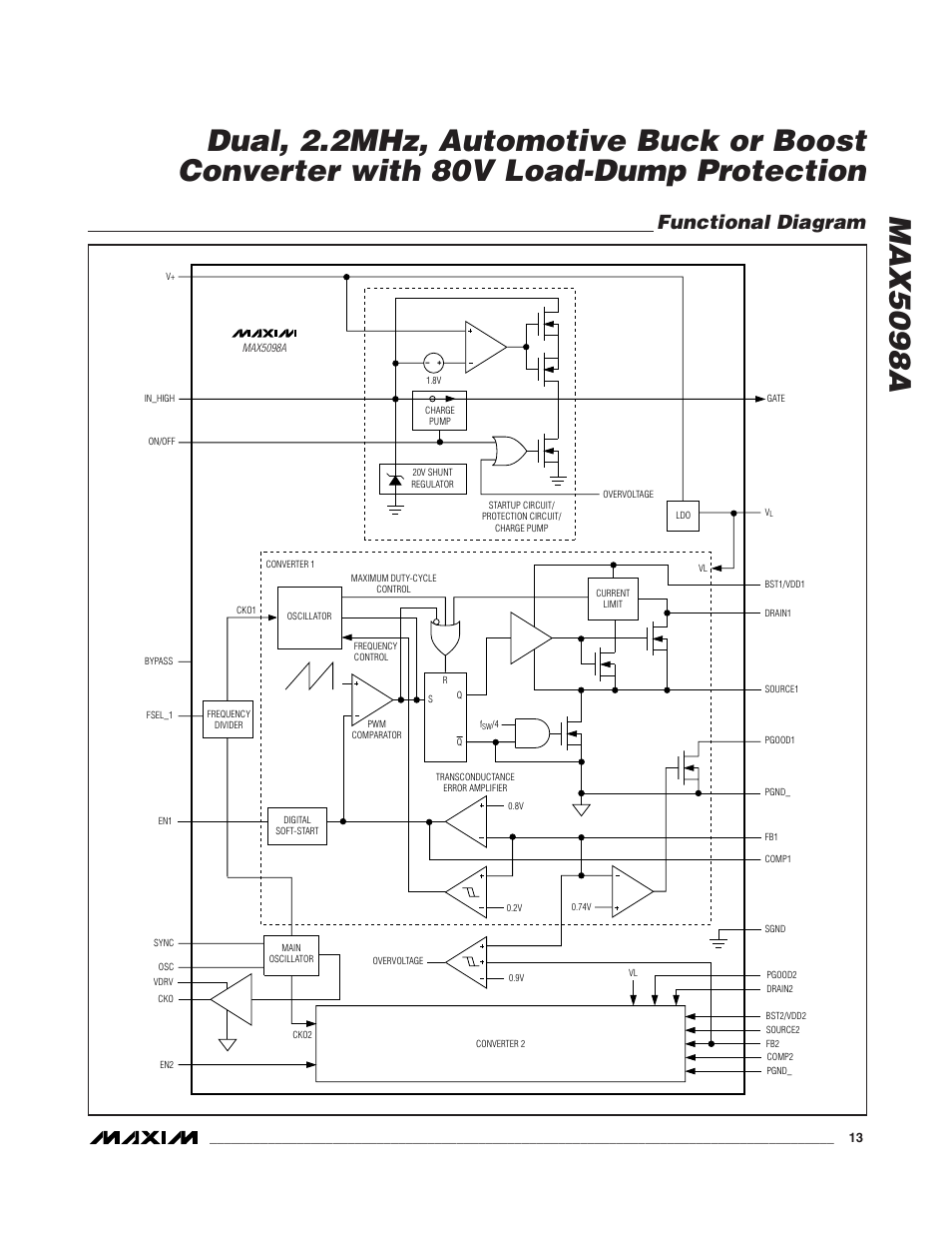 Functional diagram | Rainbow Electronics MAX5098A User Manual | Page 13 / 28