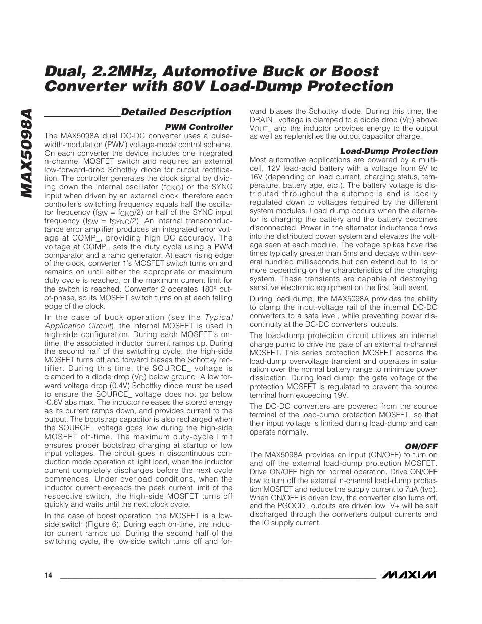 Detailed description | Rainbow Electronics MAX5098A User Manual | Page 14 / 28