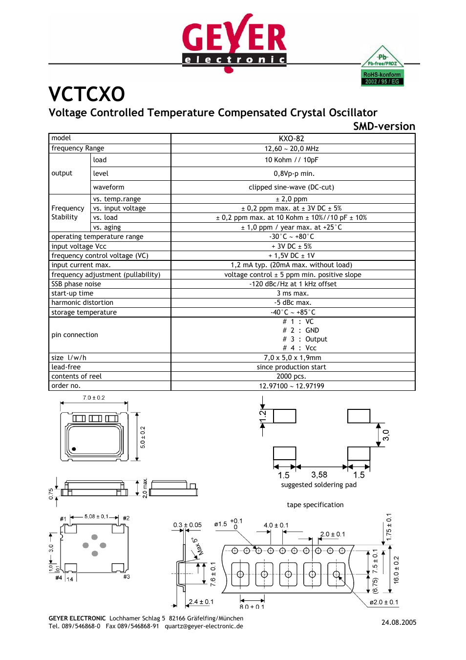 Rainbow Electronics KXО-82 User Manual | 1 page