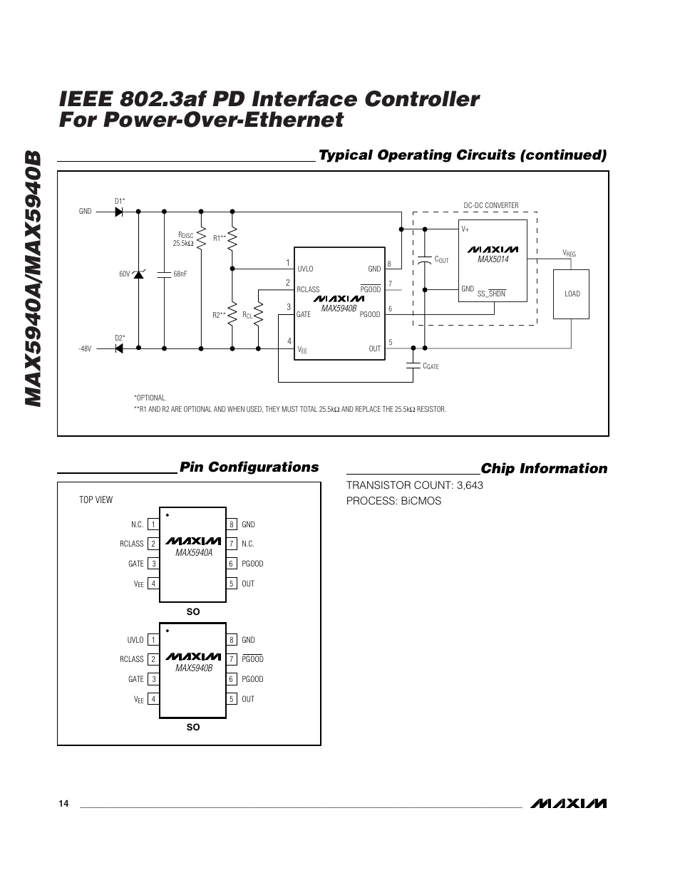 Pin configurations | Rainbow Electronics MAX5940B User Manual | Page 14 / 15