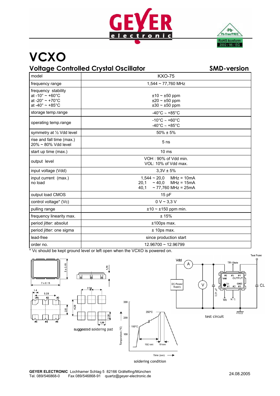 Rainbow Electronics KXО-75 User Manual | 1 page