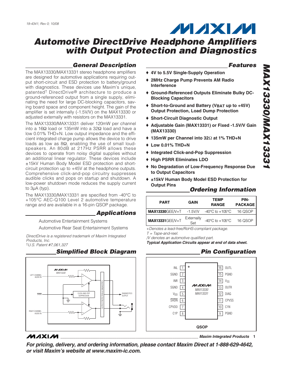Rainbow Electronics MAX13331 User Manual | 15 pages