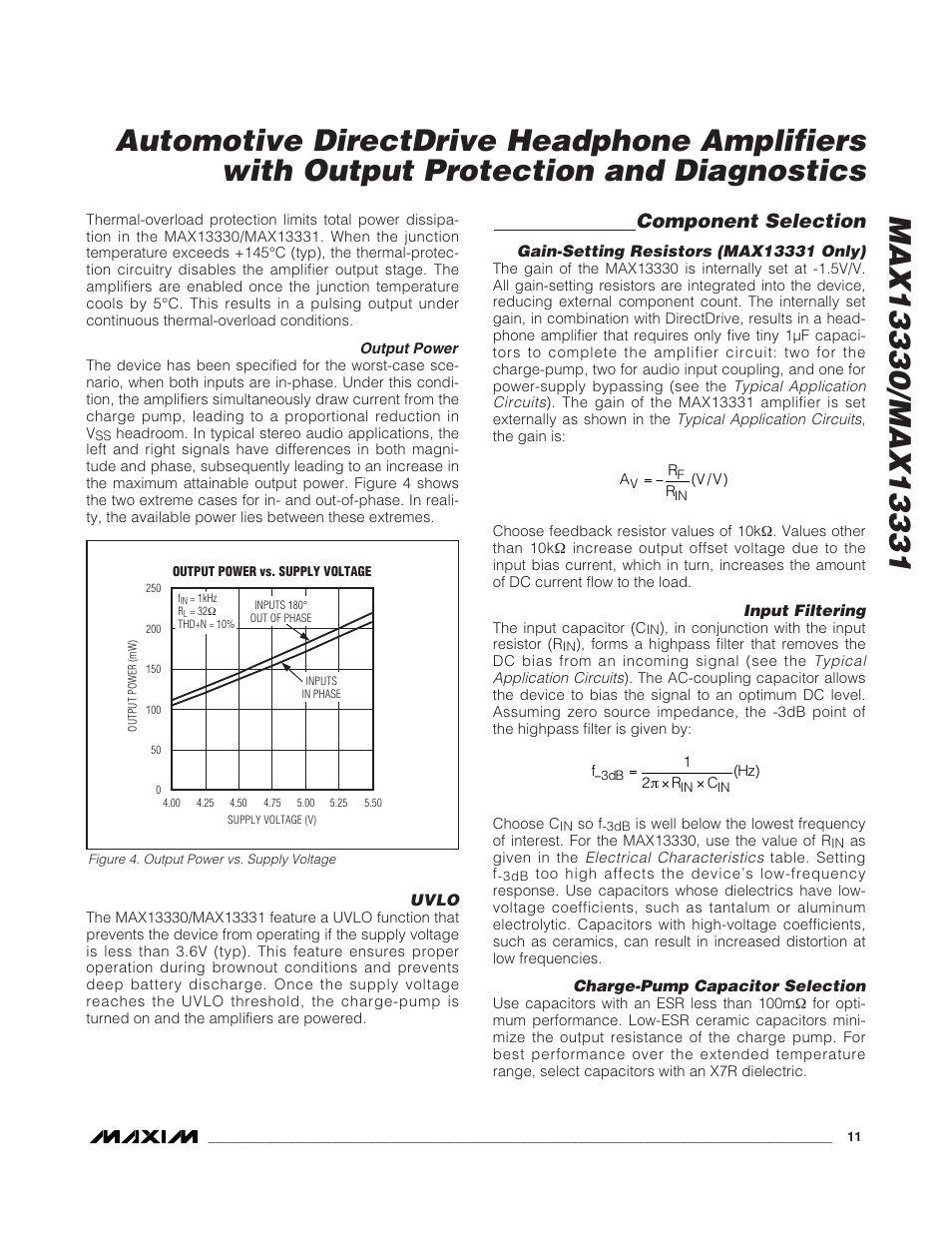 Component selection | Rainbow Electronics MAX13331 User Manual | Page 11 / 15