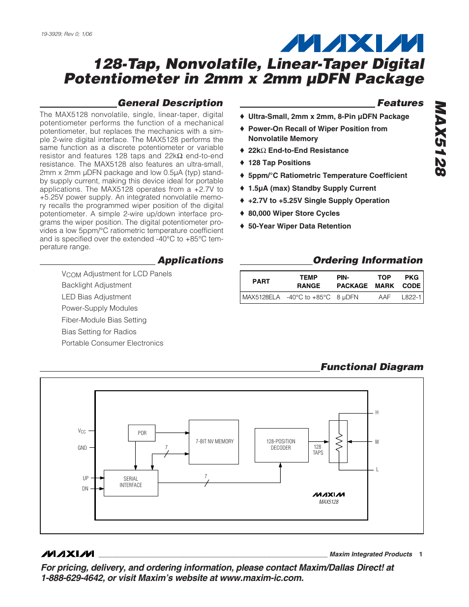 Rainbow Electronics MAX5128 User Manual | 13 pages