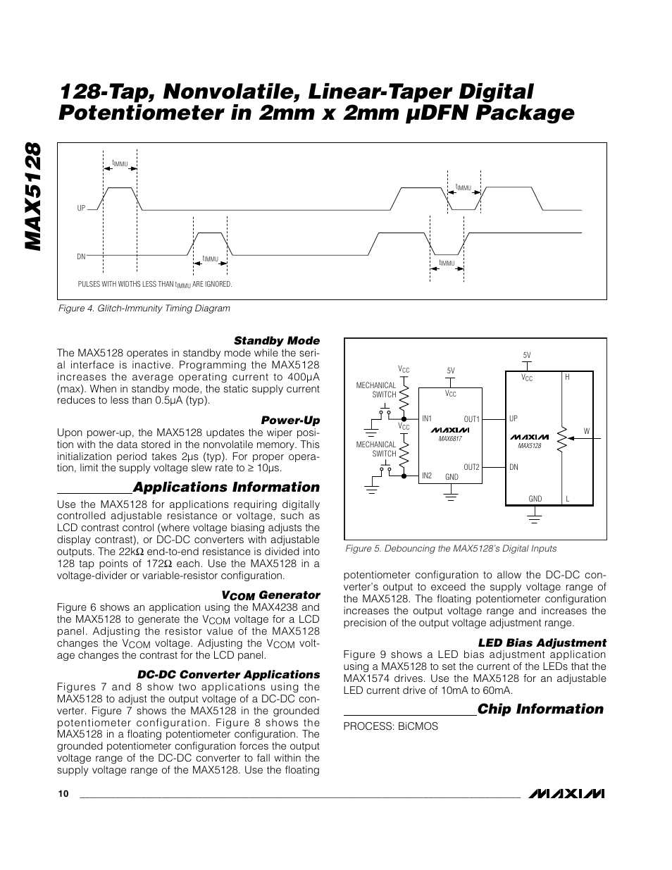 Max5128, Applications information, Chip information | Rainbow Electronics MAX5128 User Manual | Page 10 / 13