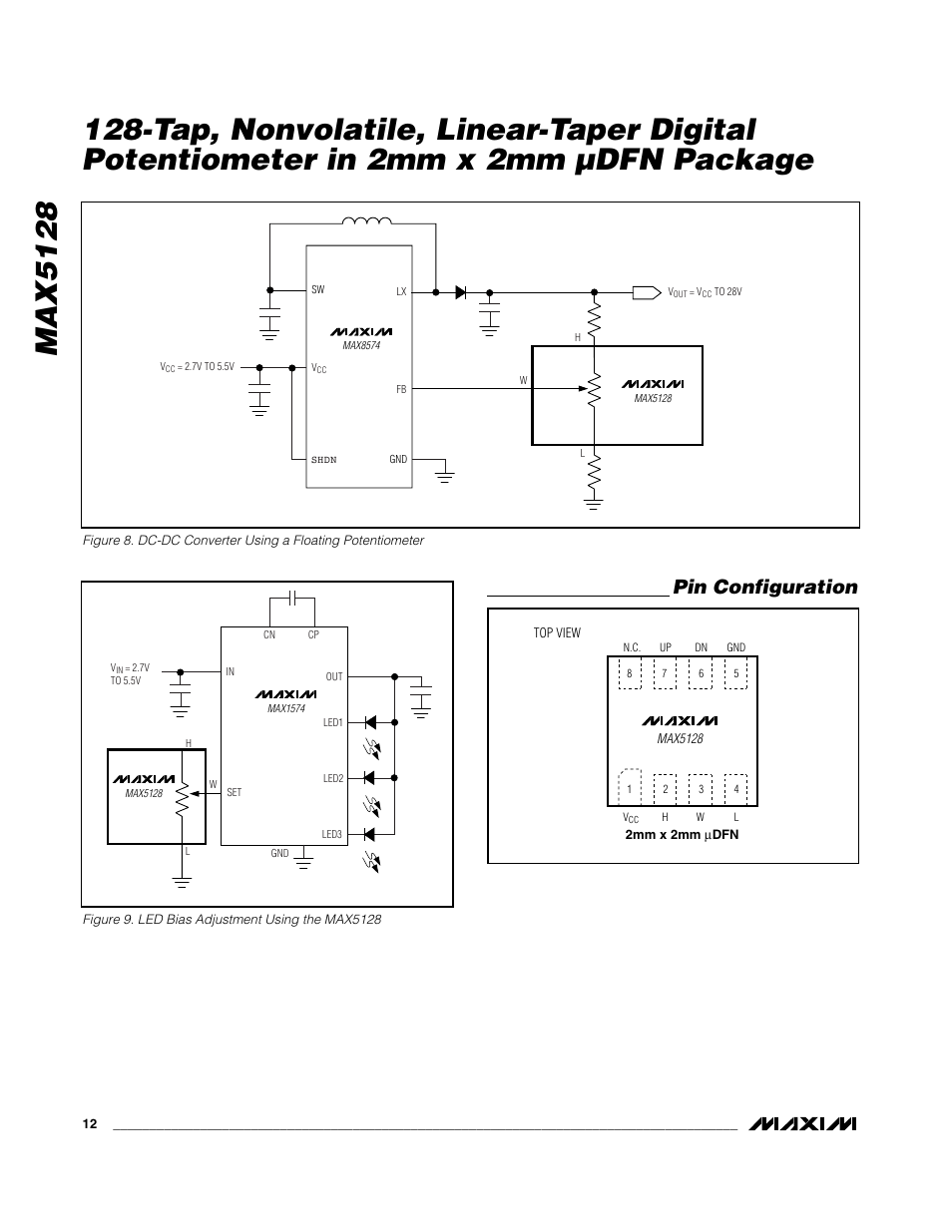 Pin configuration | Rainbow Electronics MAX5128 User Manual | Page 12 / 13
