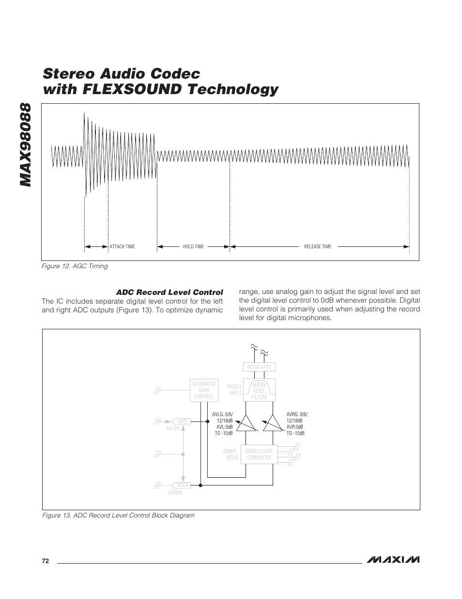 Adc record level control | Rainbow Electronics MAX98088 User Manual | Page 72 / 123
