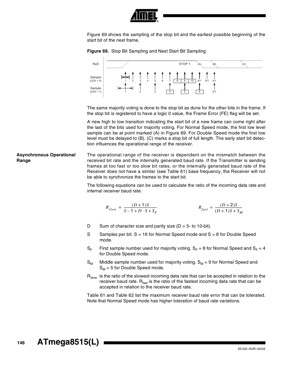 Asynchronous operational range, Atmega8515(l) | Rainbow Electronics ATmega8515L User Manual | Page 146 / 223