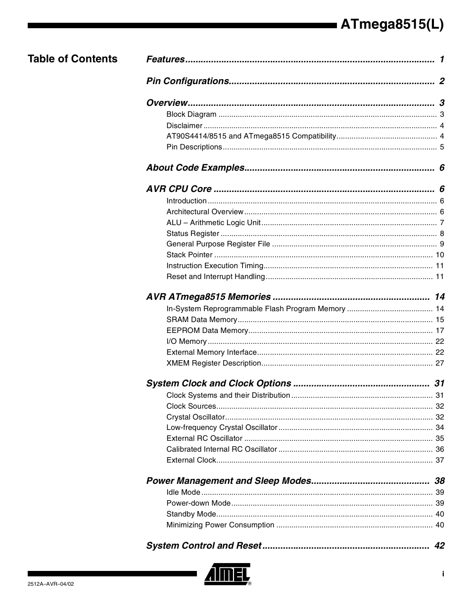 Rainbow Electronics ATmega8515L User Manual | Page 219 / 223