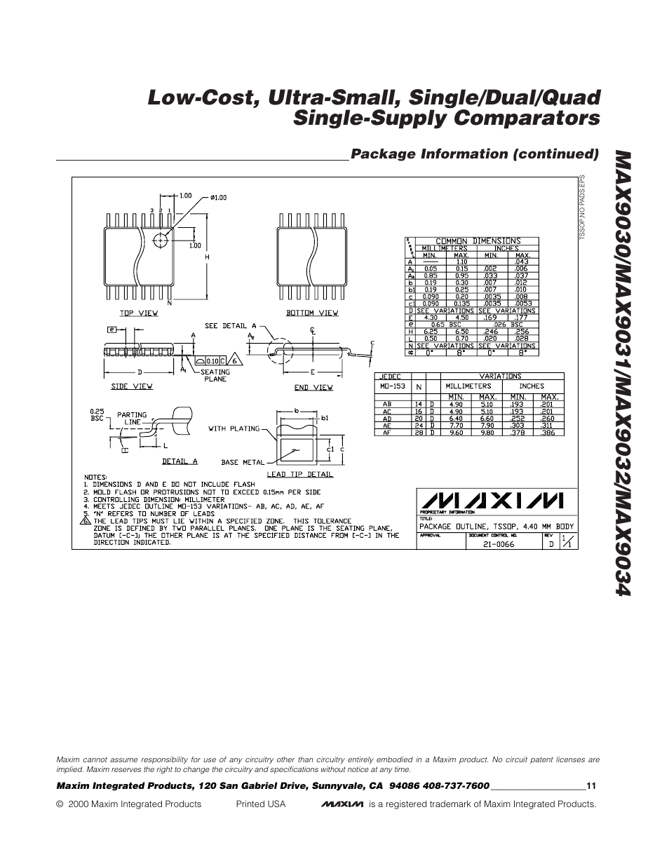 Rainbow Electronics MAX9034 User Manual | Page 11 / 11