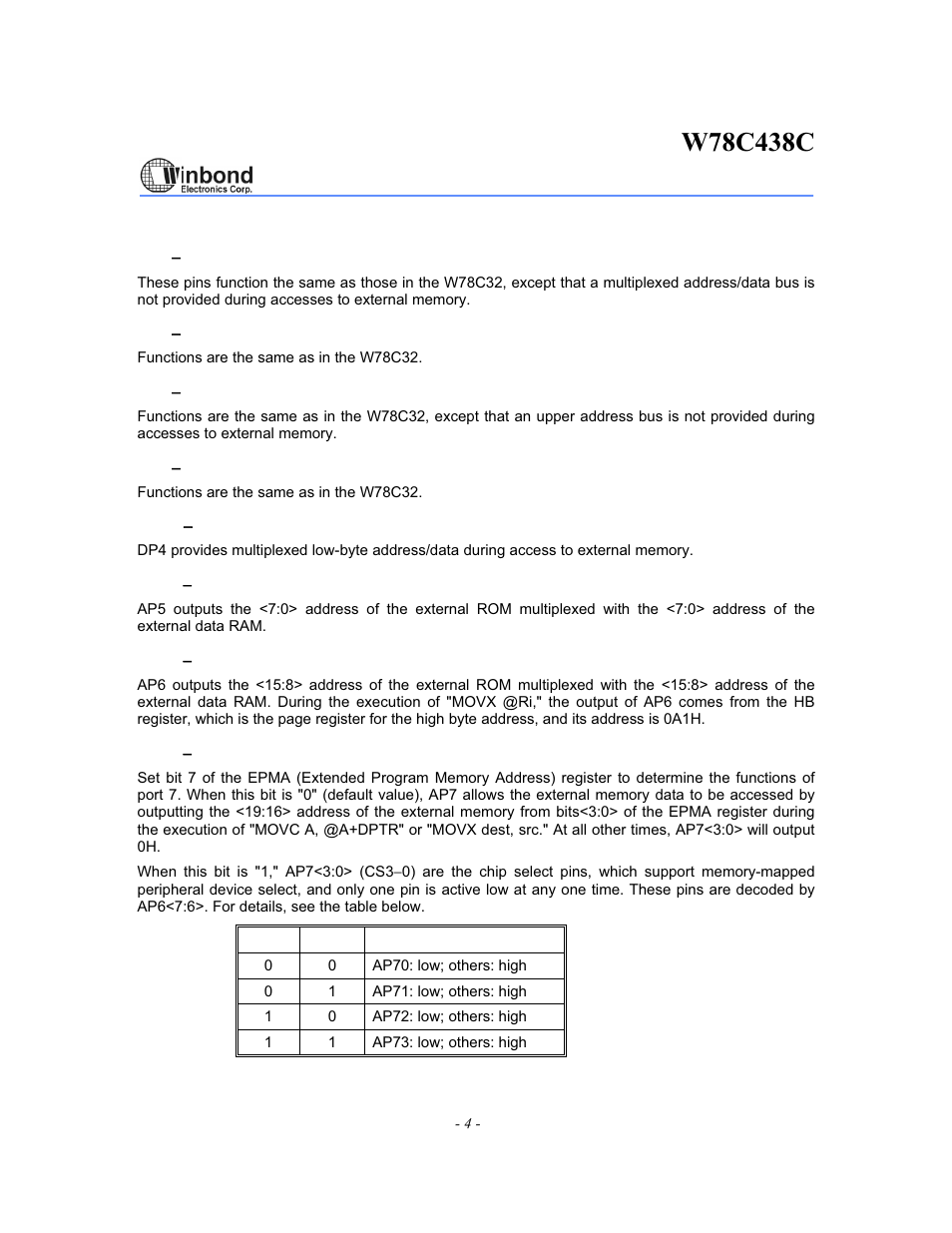 Rainbow Electronics W78C438C User Manual | Page 4 / 16