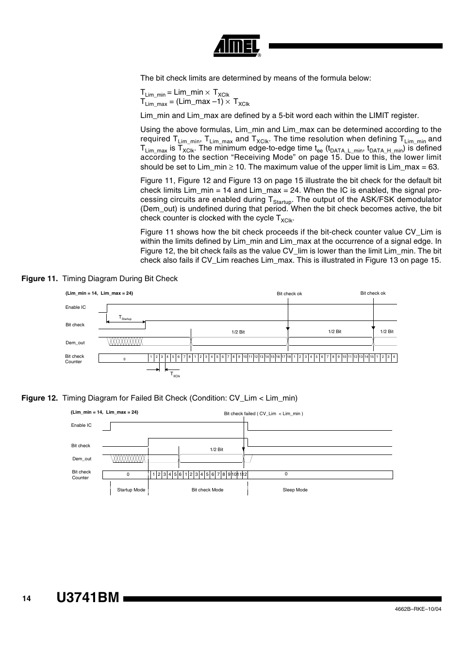 U3741bm, Lim_min × t, Lim_max –1) × t | And t, The time resolution when defining t, Is t, The minimum edge-to-edge time t | Rainbow Electronics U3741BM User Manual | Page 14 / 32