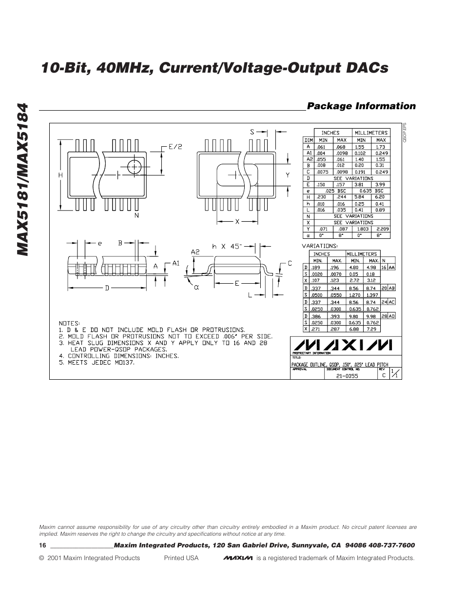Rainbow Electronics MAX5184 User Manual | Page 16 / 16