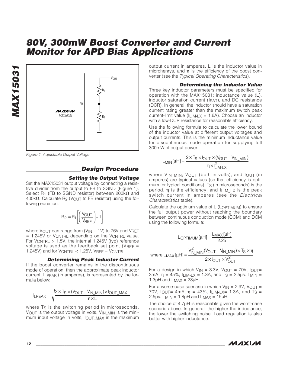 Design procedure | Rainbow Electronics MAX15031 User Manual | Page 12 / 17