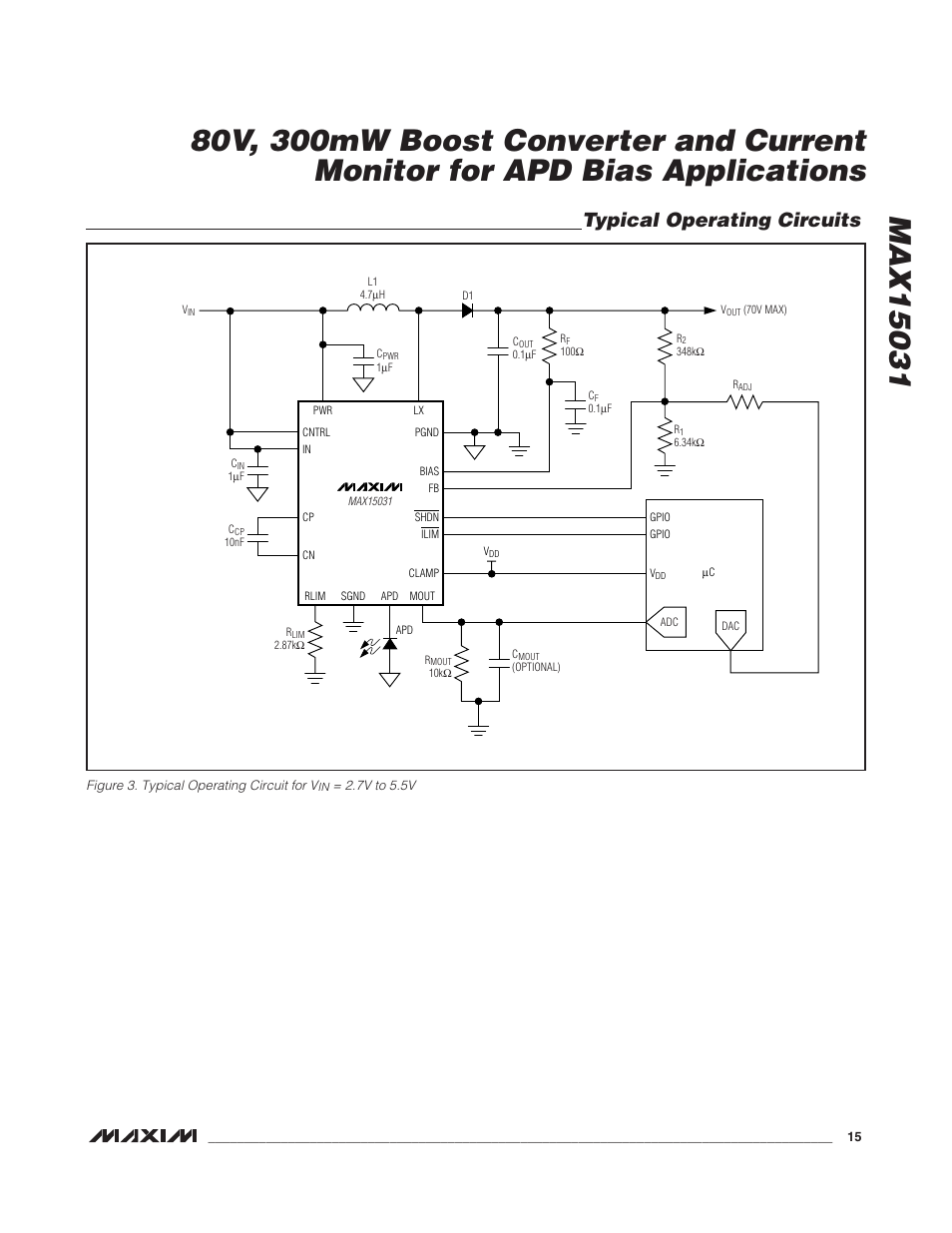 Typical operating circuits | Rainbow Electronics MAX15031 User Manual | Page 15 / 17