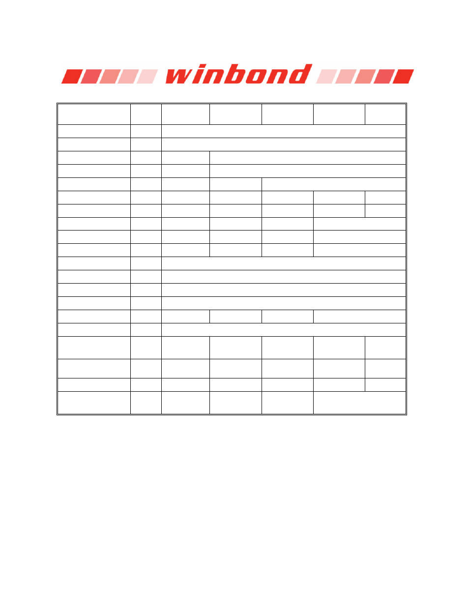 2 instruction set table 1 (1), Instruction set table 1, 2 instruction set table 1 | Rainbow Electronics W25Q32 User Manual | Page 19 / 60