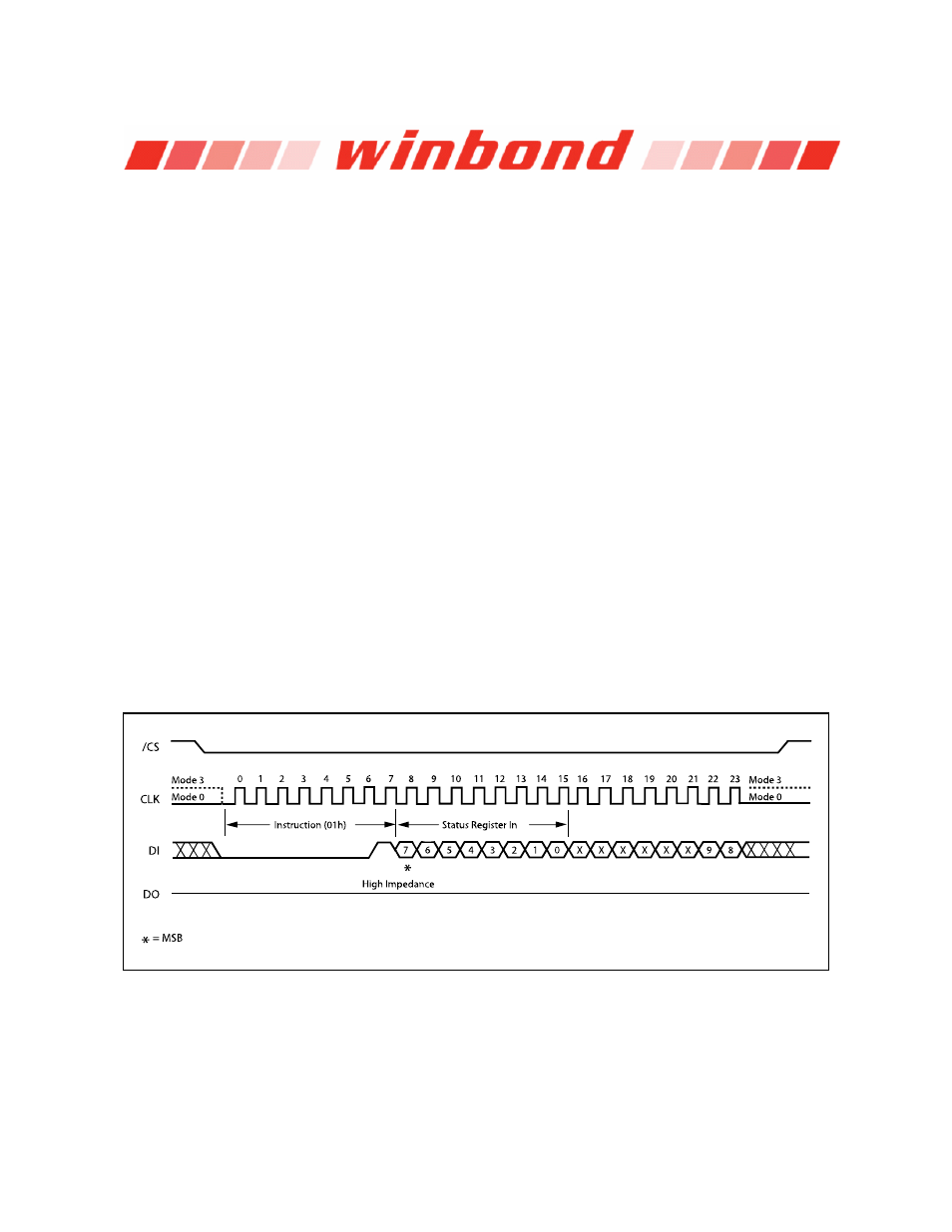 7 write status register (01h), Write status register (01h) | Rainbow Electronics W25Q32 User Manual | Page 23 / 60
