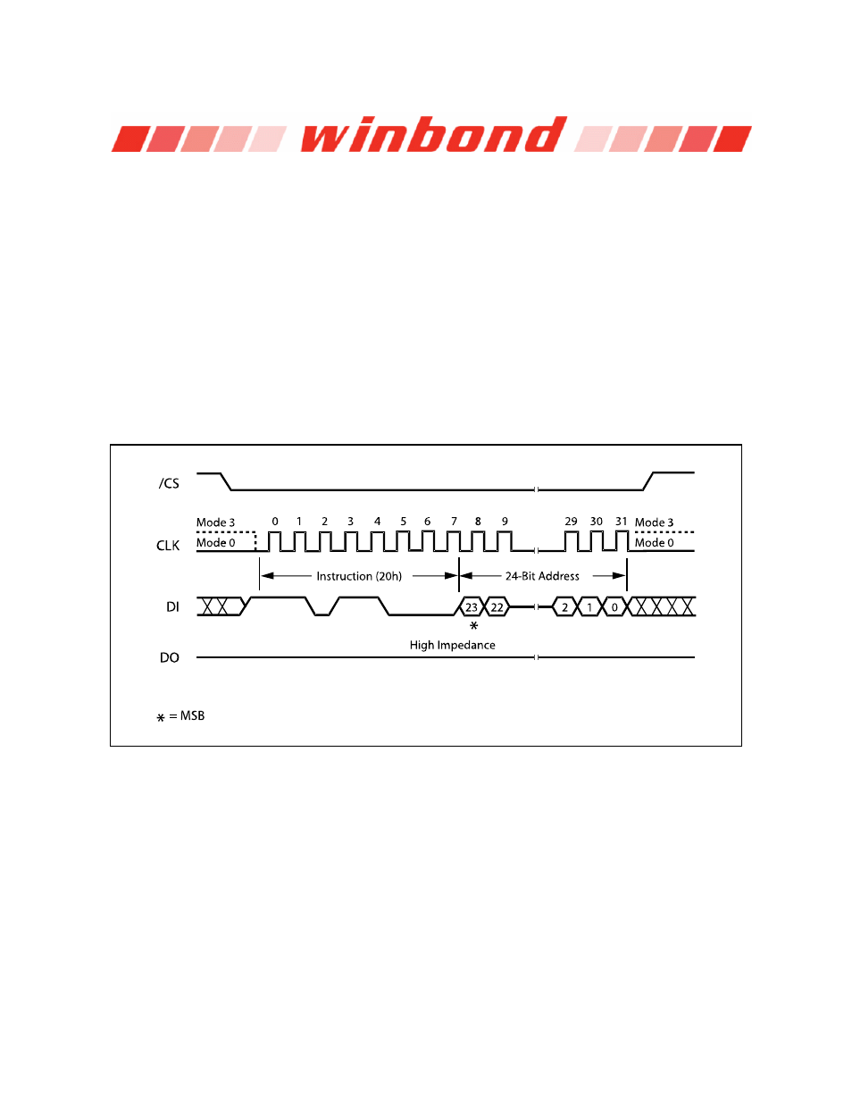 16 sector erase (20h), Sector erase (20h) | Rainbow Electronics W25Q32 User Manual | Page 34 / 60