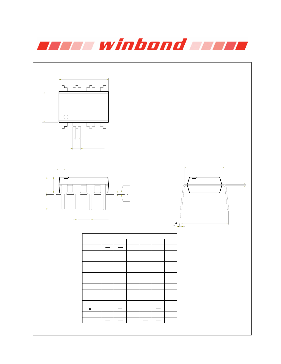 2 8-pin pdip 300-mil (package code da), Pin pdip 300-mil (package code da), Ac e | El a s, Ab c d e, Ls a a | Rainbow Electronics W25Q32 User Manual | Page 54 / 60