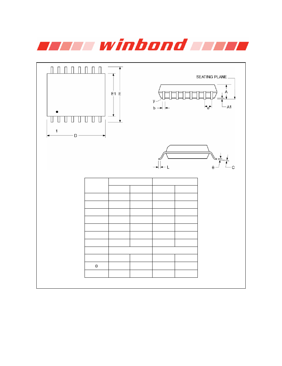 5 16-pin soic 300-mil (winbond package code sf), Pin soic 300-mil (winbond package code sf) | Rainbow Electronics W25Q32 User Manual | Page 57 / 60