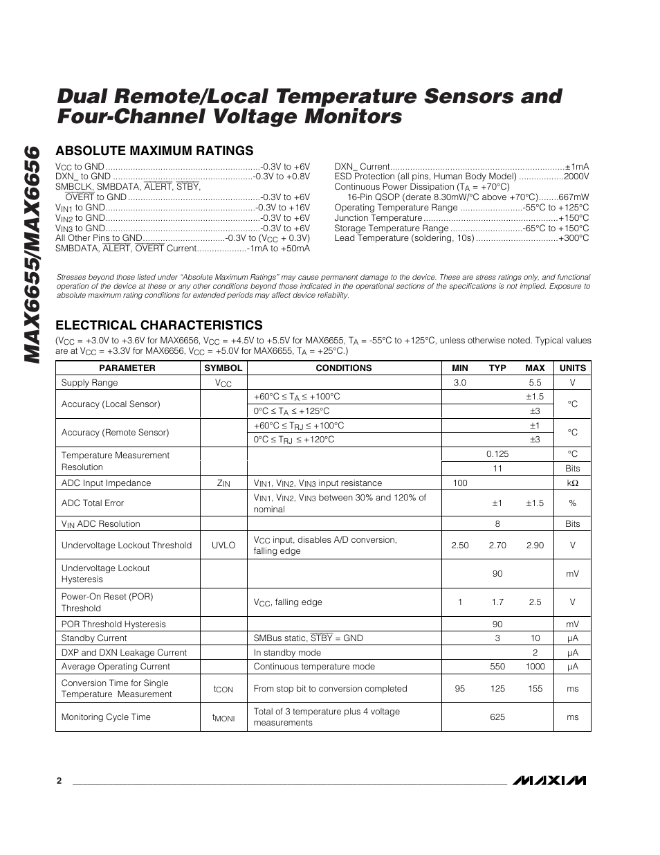 Rainbow Electronics MAX6656 User Manual | Page 2 / 18