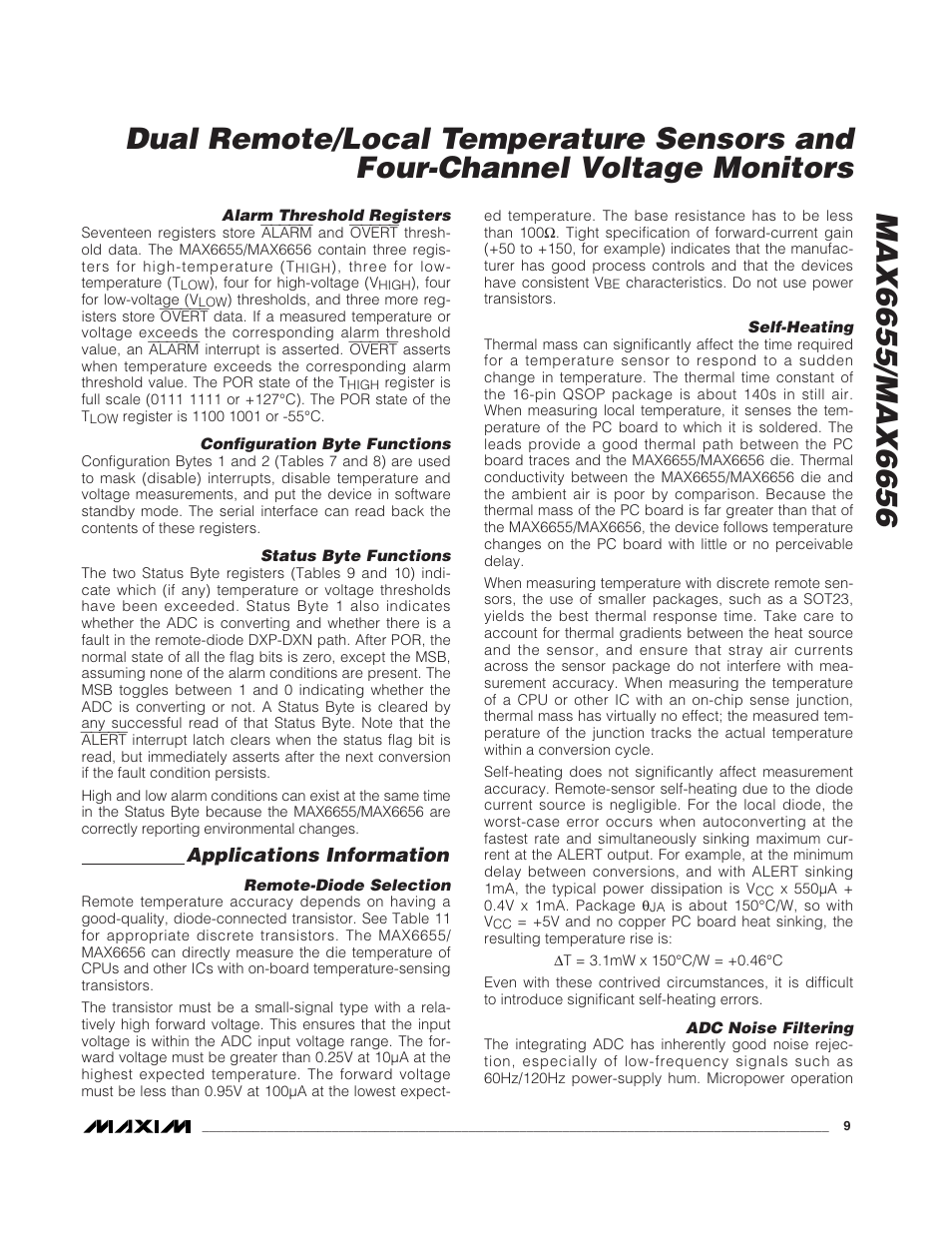Applications information | Rainbow Electronics MAX6656 User Manual | Page 9 / 18