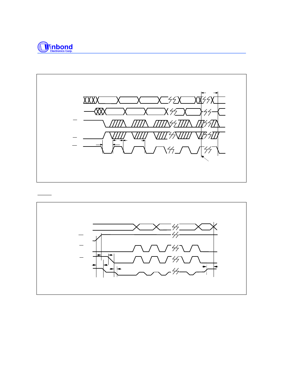 Page write cycle timing diagram, Data polling timing diagram | Rainbow Electronics W29C040 User Manual | Page 15 / 20