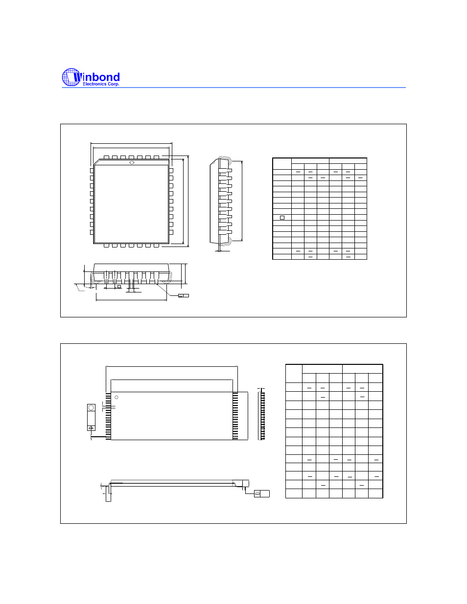 Package dimensions, Pin plcc, Pin tsop | Rainbow Electronics W29C040 User Manual | Page 19 / 20