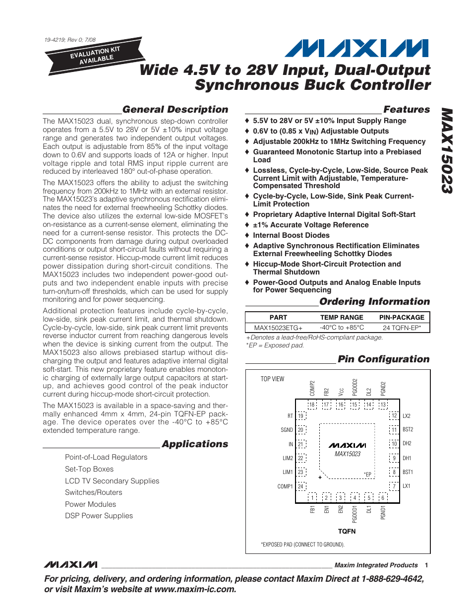Rainbow Electronics MAX15023 User Manual | 27 pages