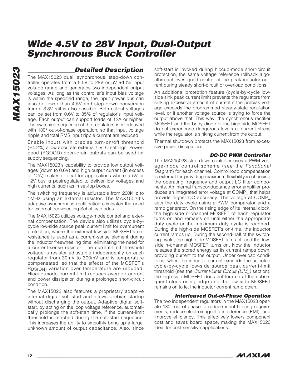 Detailed description | Rainbow Electronics MAX15023 User Manual | Page 12 / 27