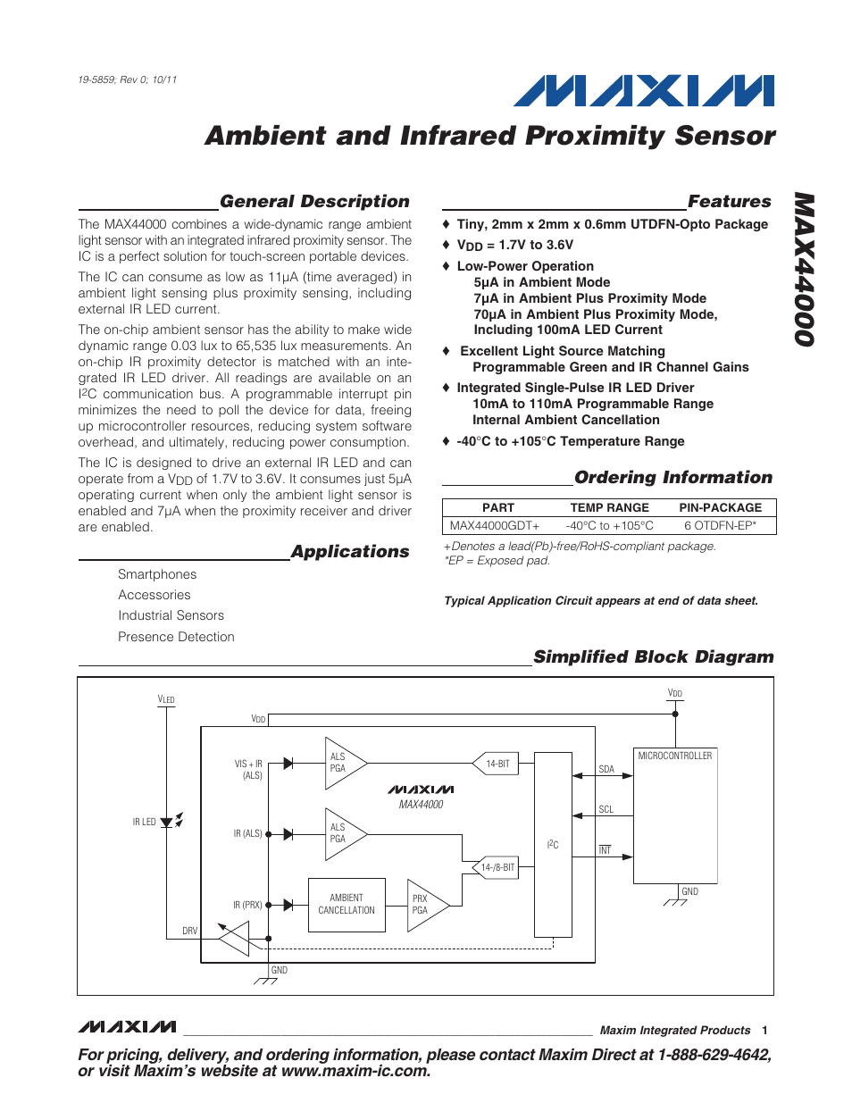 Rainbow Electronics MAX44000 User Manual | 24 pages