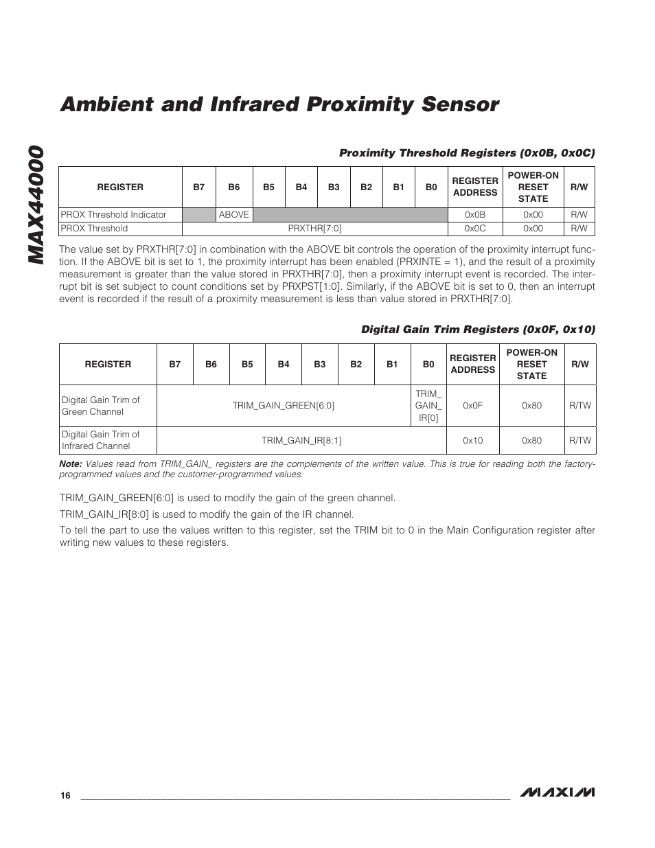 Rainbow Electronics MAX44000 User Manual | Page 16 / 24