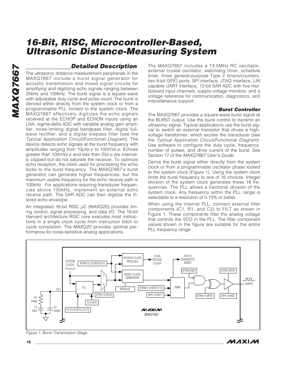 Detailed description, Burst controller | Rainbow Electronics MAXQ7667 User Manual | Page 16 / 40