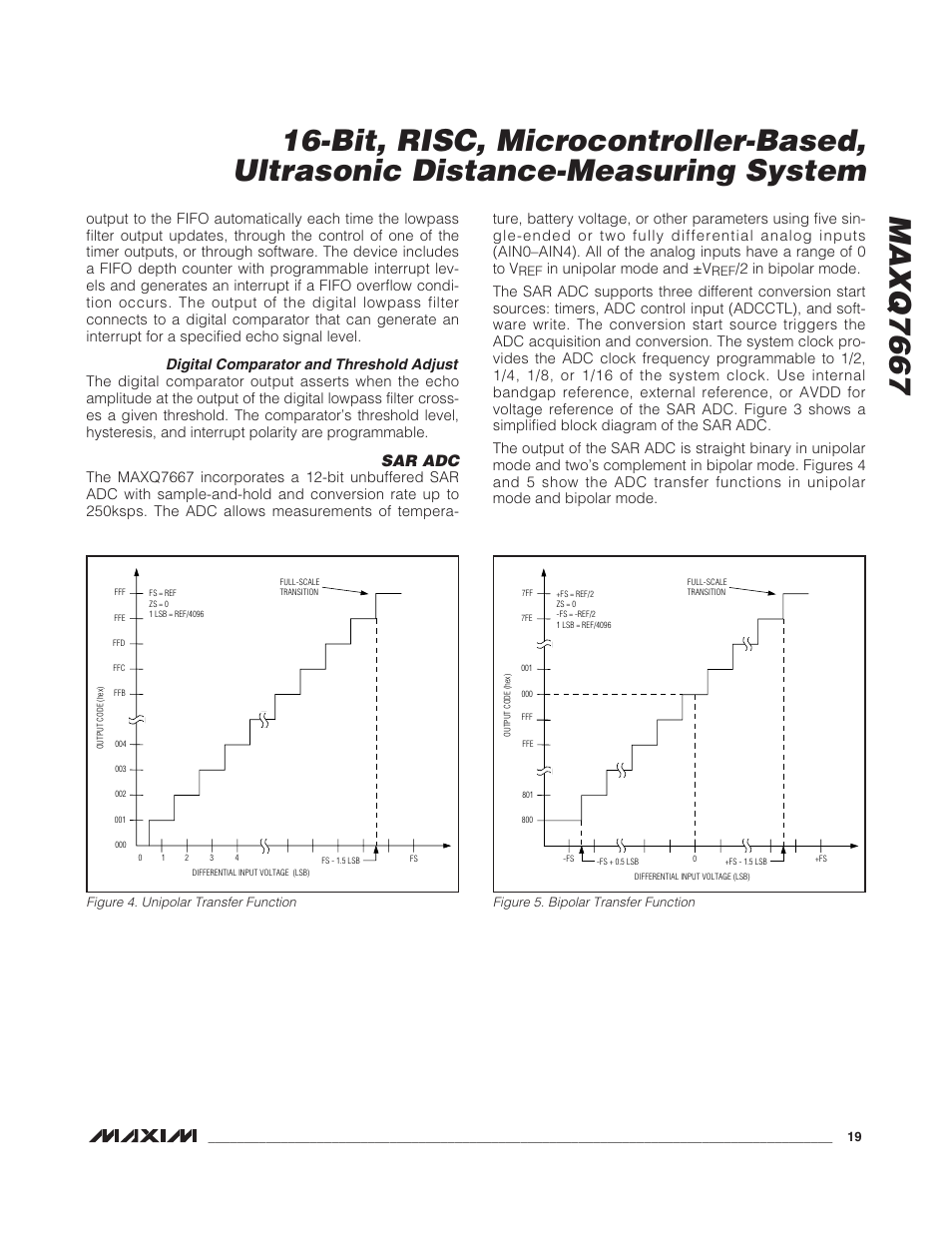 Sar adc, Digital comparator and threshold adjust | Rainbow Electronics MAXQ7667 User Manual | Page 19 / 40