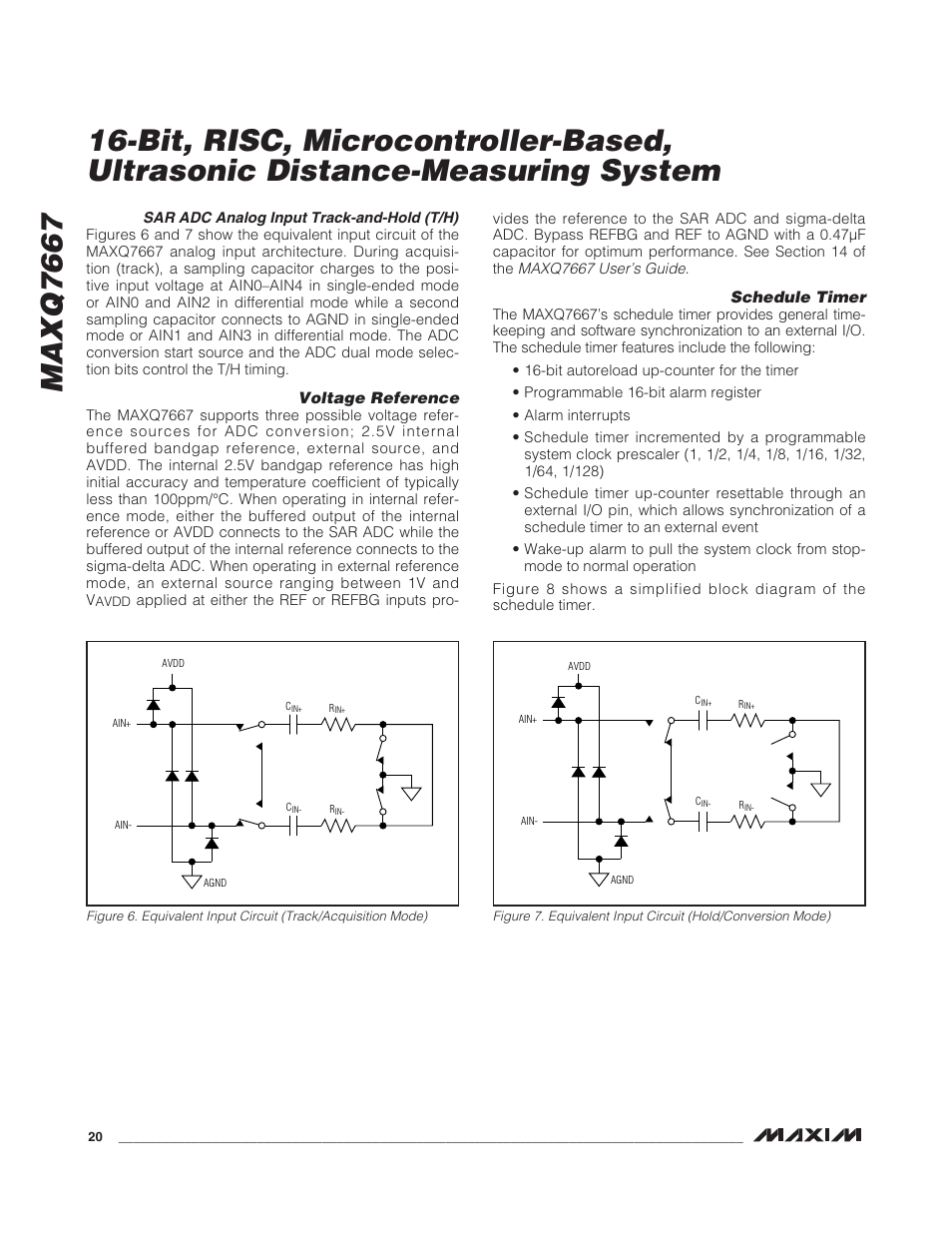 Voltage reference, Schedule timer | Rainbow Electronics MAXQ7667 User Manual | Page 20 / 40