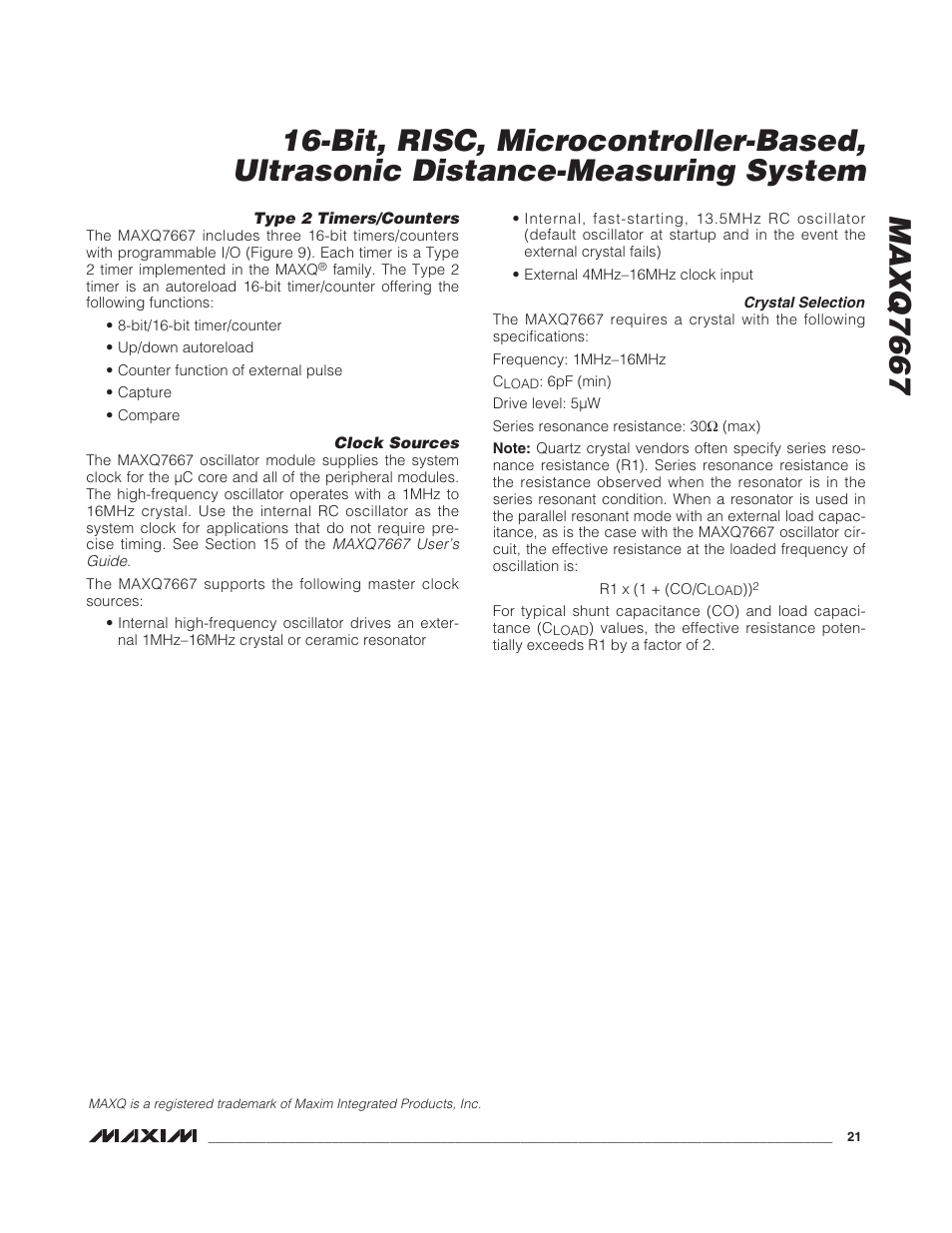 Rainbow Electronics MAXQ7667 User Manual | Page 21 / 40