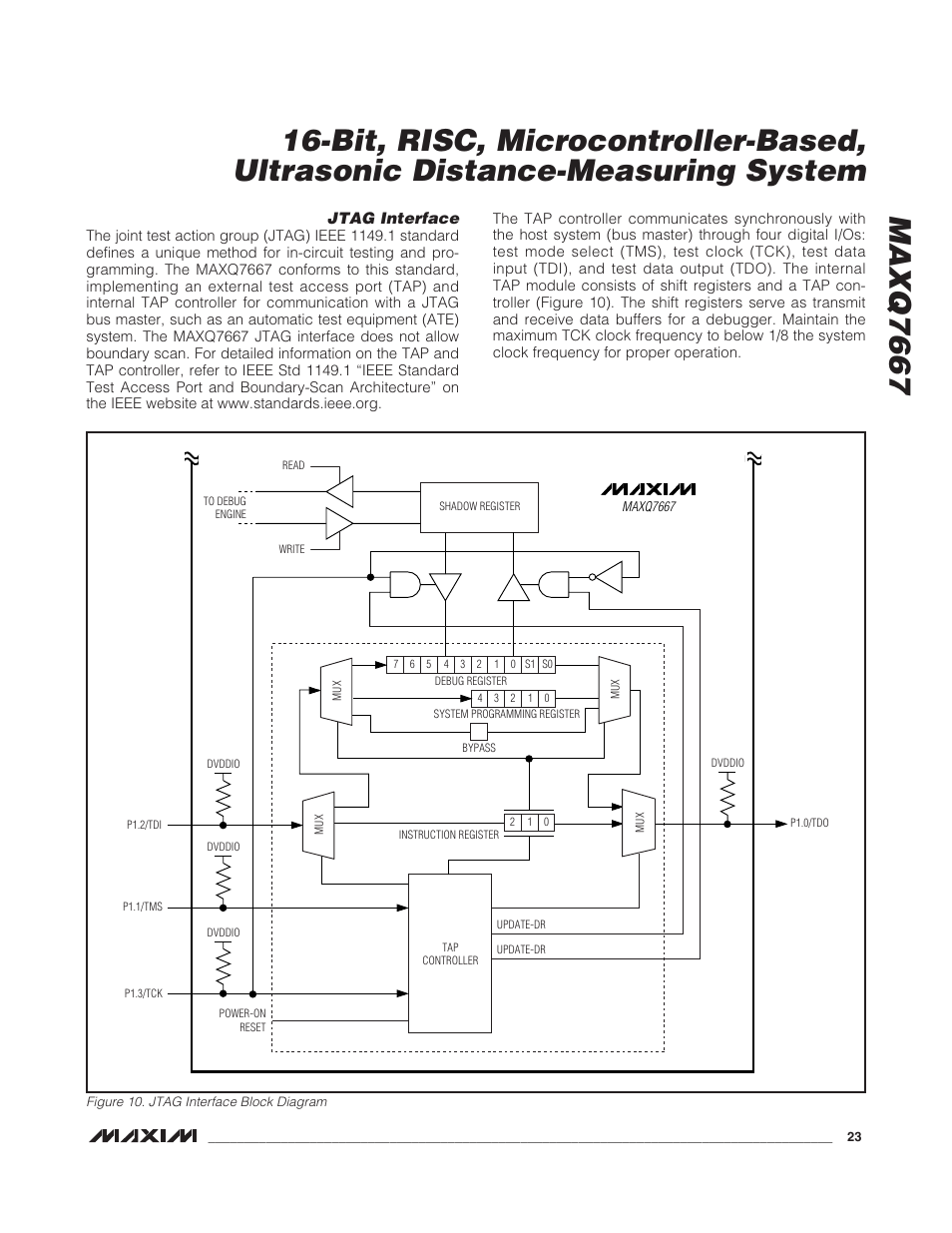 Jtag interface | Rainbow Electronics MAXQ7667 User Manual | Page 23 / 40