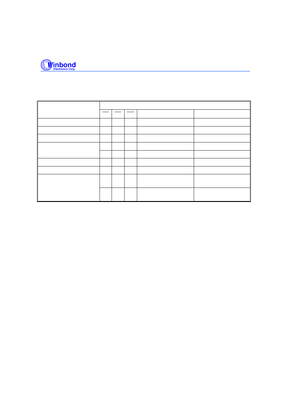 Table of operating modes | Rainbow Electronics W29EE011 User Manual | Page 5 / 20