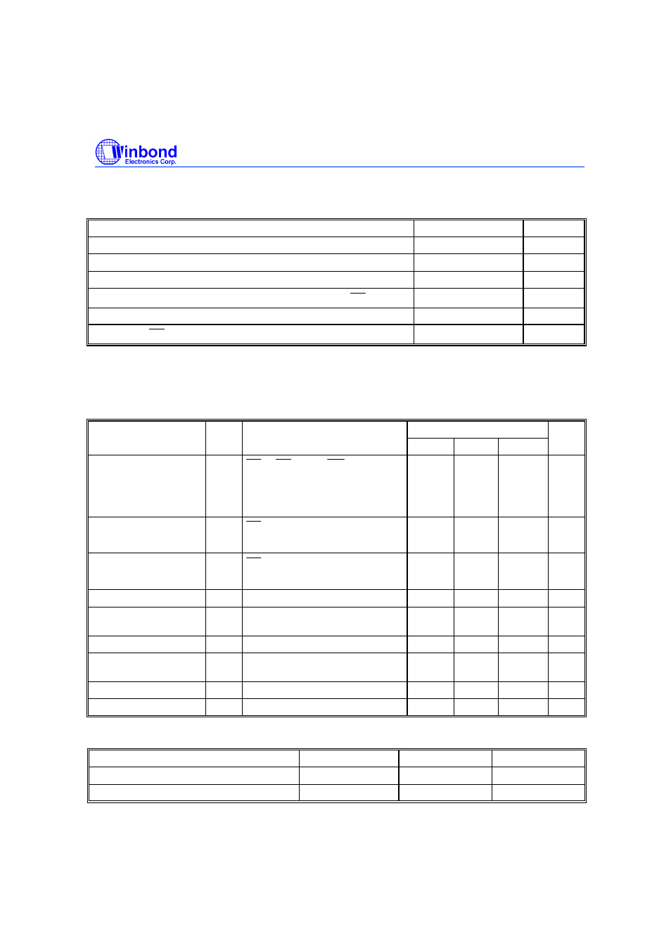 Dc characteristics | Rainbow Electronics W29EE011 User Manual | Page 9 / 20