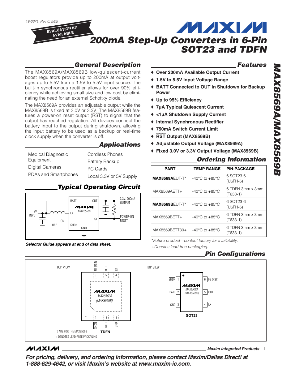 Rainbow Electronics MAX8569B User Manual | 11 pages