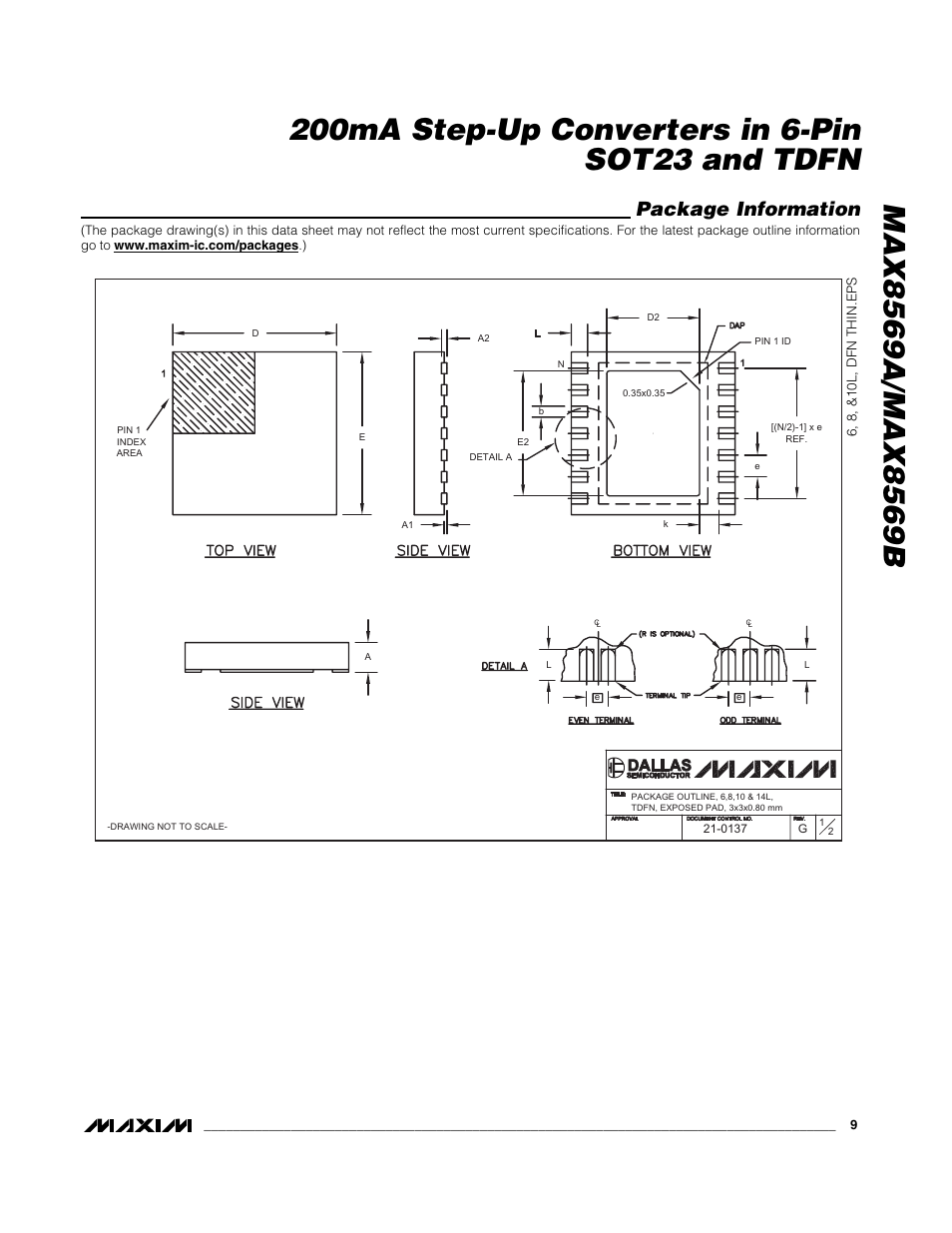 Package information | Rainbow Electronics MAX8569B User Manual | Page 9 / 11