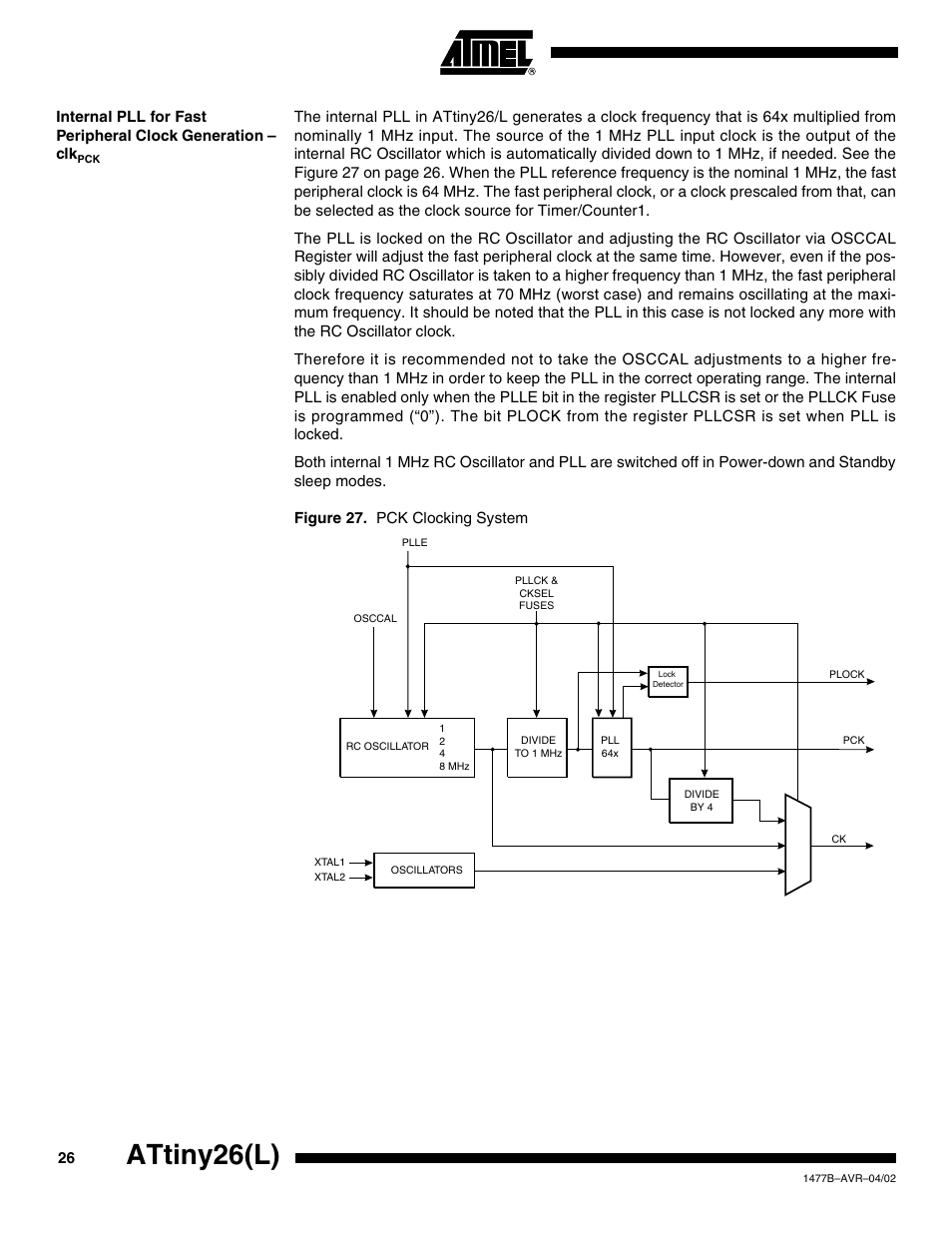 Attiny26(l) | Rainbow Electronics ATtiny26L User Manual | Page 26 / 151