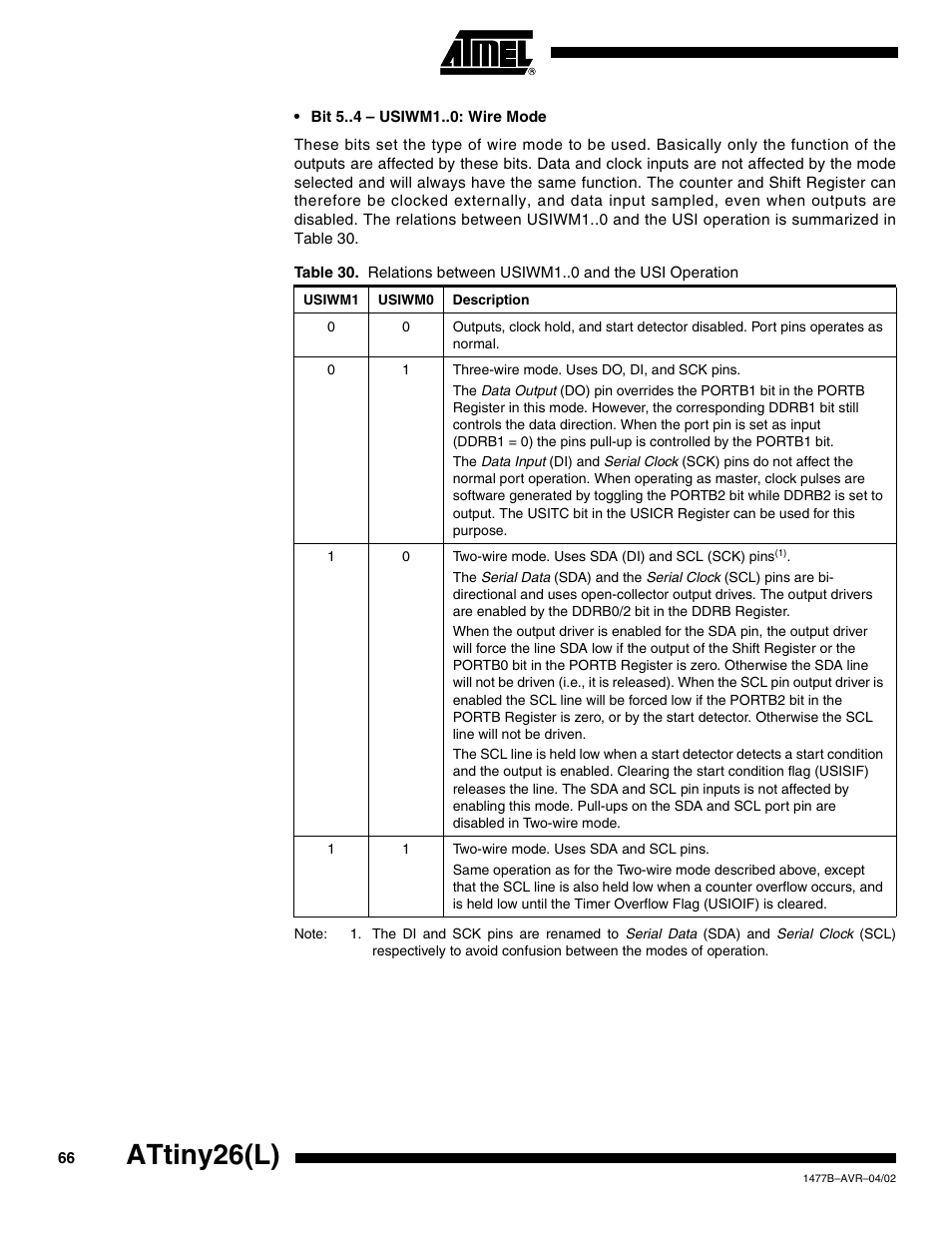 Attiny26(l) | Rainbow Electronics ATtiny26L User Manual | Page 66 / 151