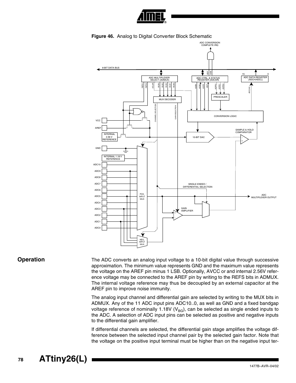 Operation, Attiny26(l) | Rainbow Electronics ATtiny26L User Manual | Page 78 / 151