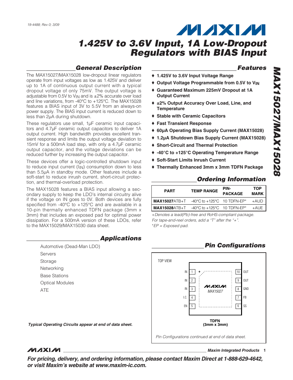 Rainbow Electronics MAX15028 User Manual | 10 pages