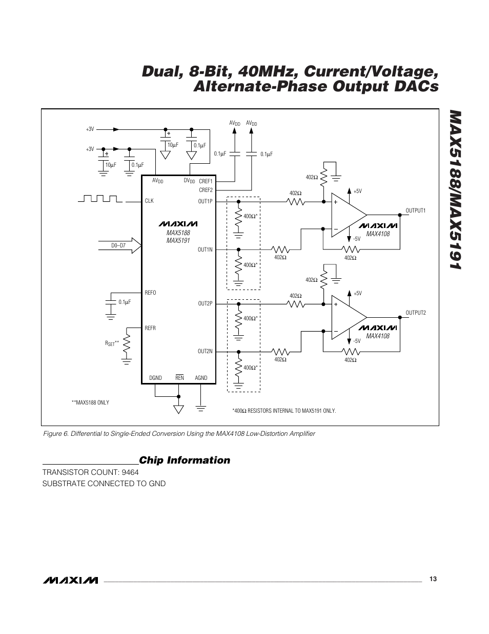 Chip information | Rainbow Electronics MAX5191 User Manual | Page 13 / 14
