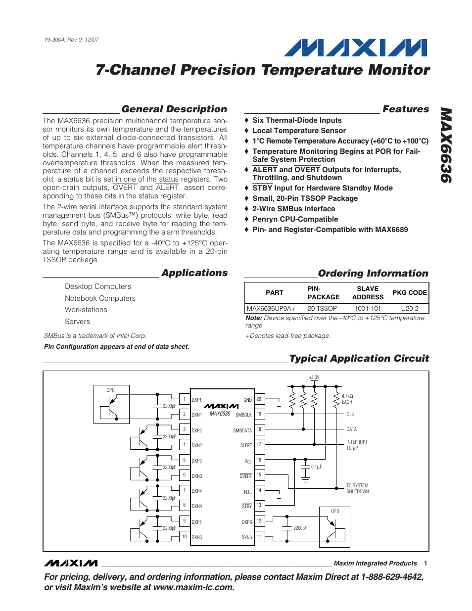 Rainbow Electronics MAX6636 User Manual | 18 pages